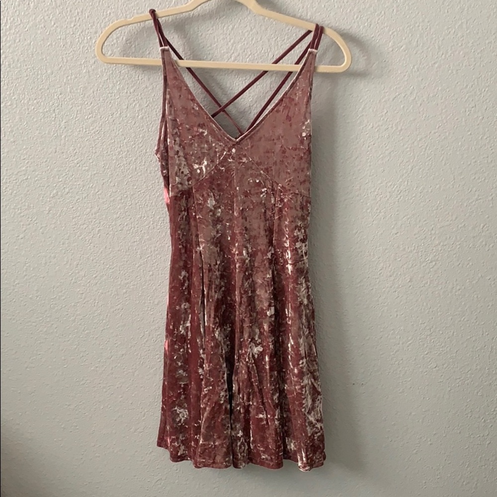 Pink velvet dress